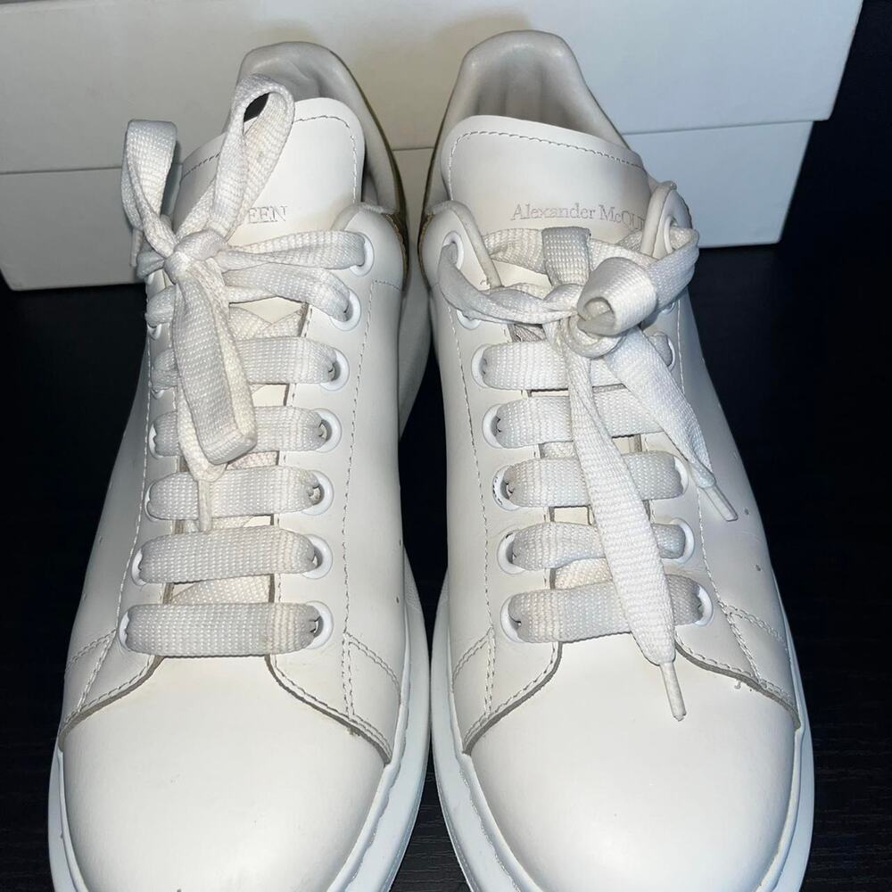 Alexander McQueen Oversized Sneakers White Gold Womens US 9 EU 42 - Picture 3 of 7
